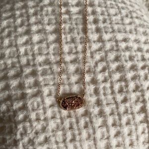 Elisa Rose Gold Pendant Necklace Drusy
